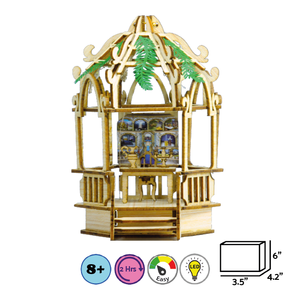 DIY Mini Sukkah Kit for Kids: A Colorful Gazebo Wood Craft for Sukkot Celebrations