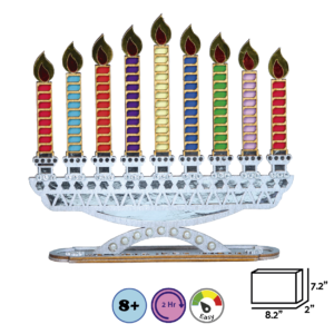 Menorah with Colorful Candles: A DIY Hanukkah Craft for Kids
