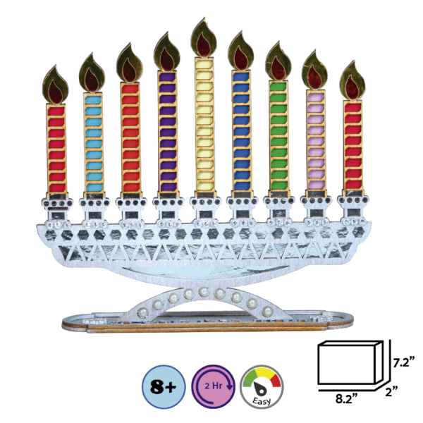 Menorah with Colorful Candles: A DIY Hanukkah Craft for Kids