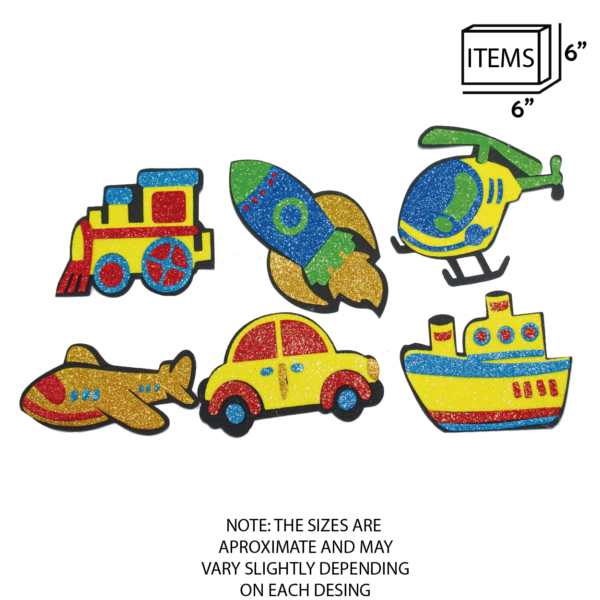 Transportation & Tools Foam Shapes – Fun DIY Craft Set for Kids